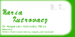 maria kutrovacz business card