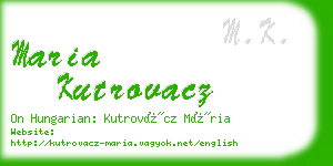 maria kutrovacz business card